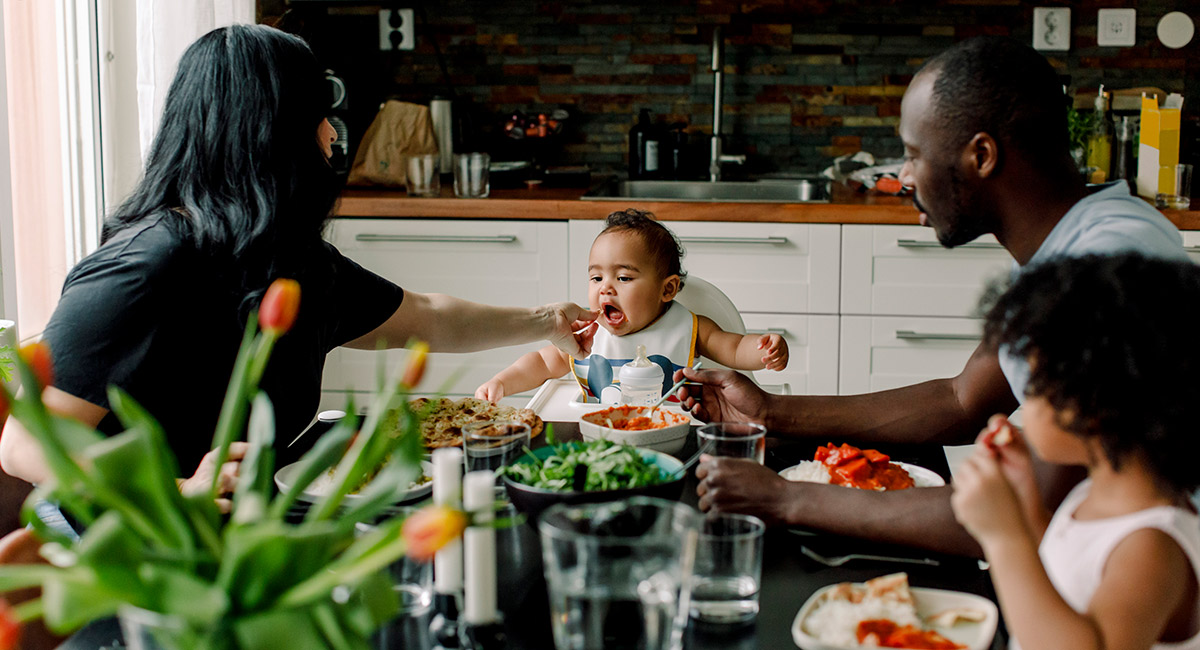 Family having dinner