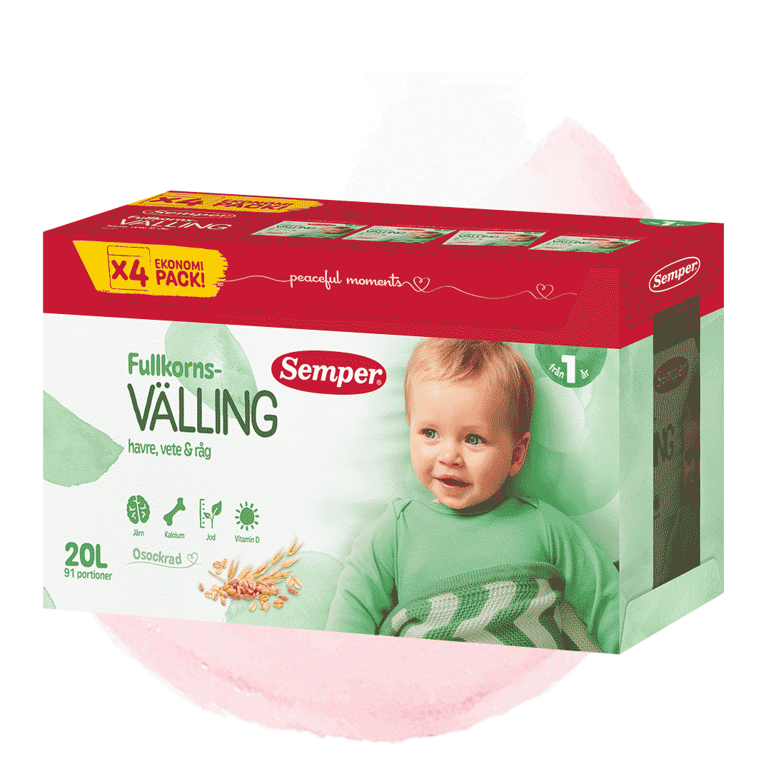 Ny design - nytt recept - fullkornsvälling havre, vete & råg, 20 liter