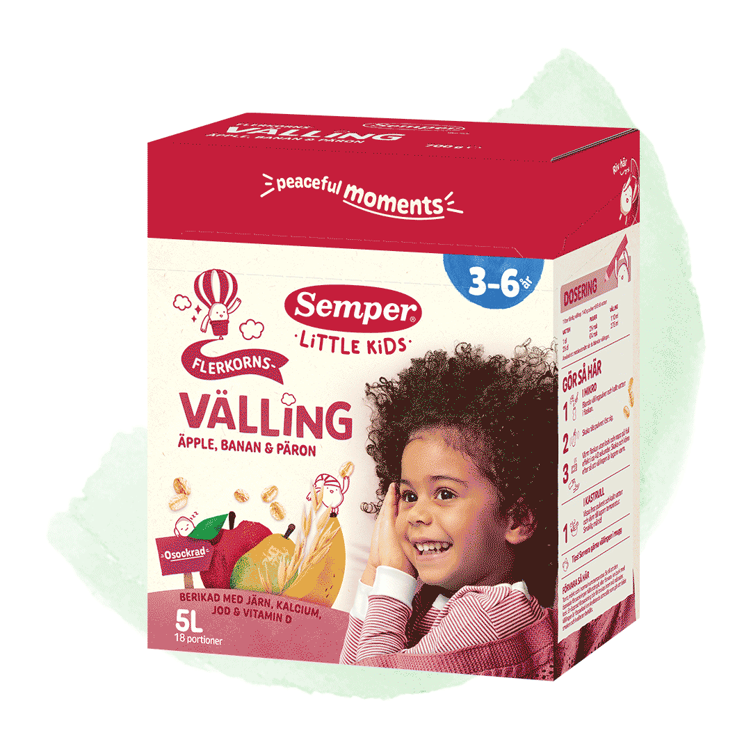 Flerkornsvälling äpple, banan & päron 3-6 år 5l