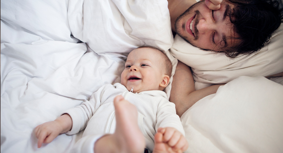 Banner baby and father 