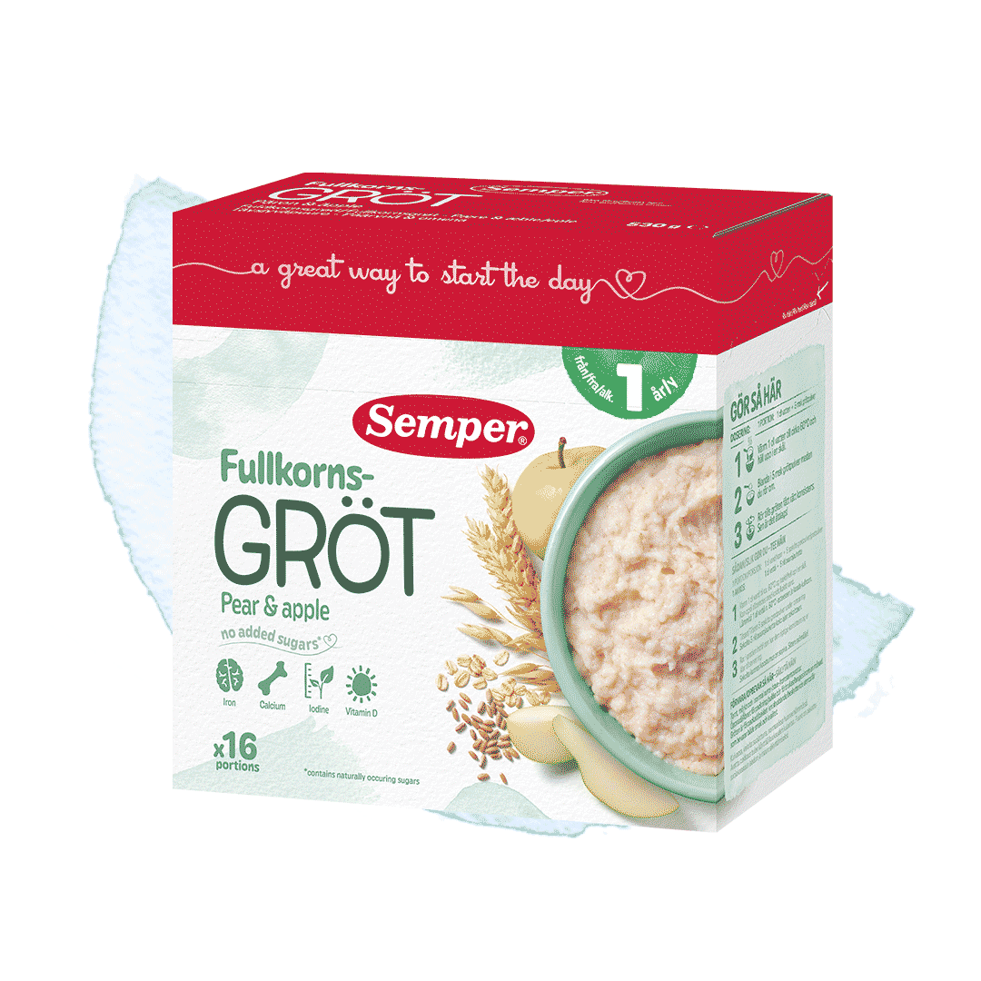Fullkornsgröt pear & apple 12m