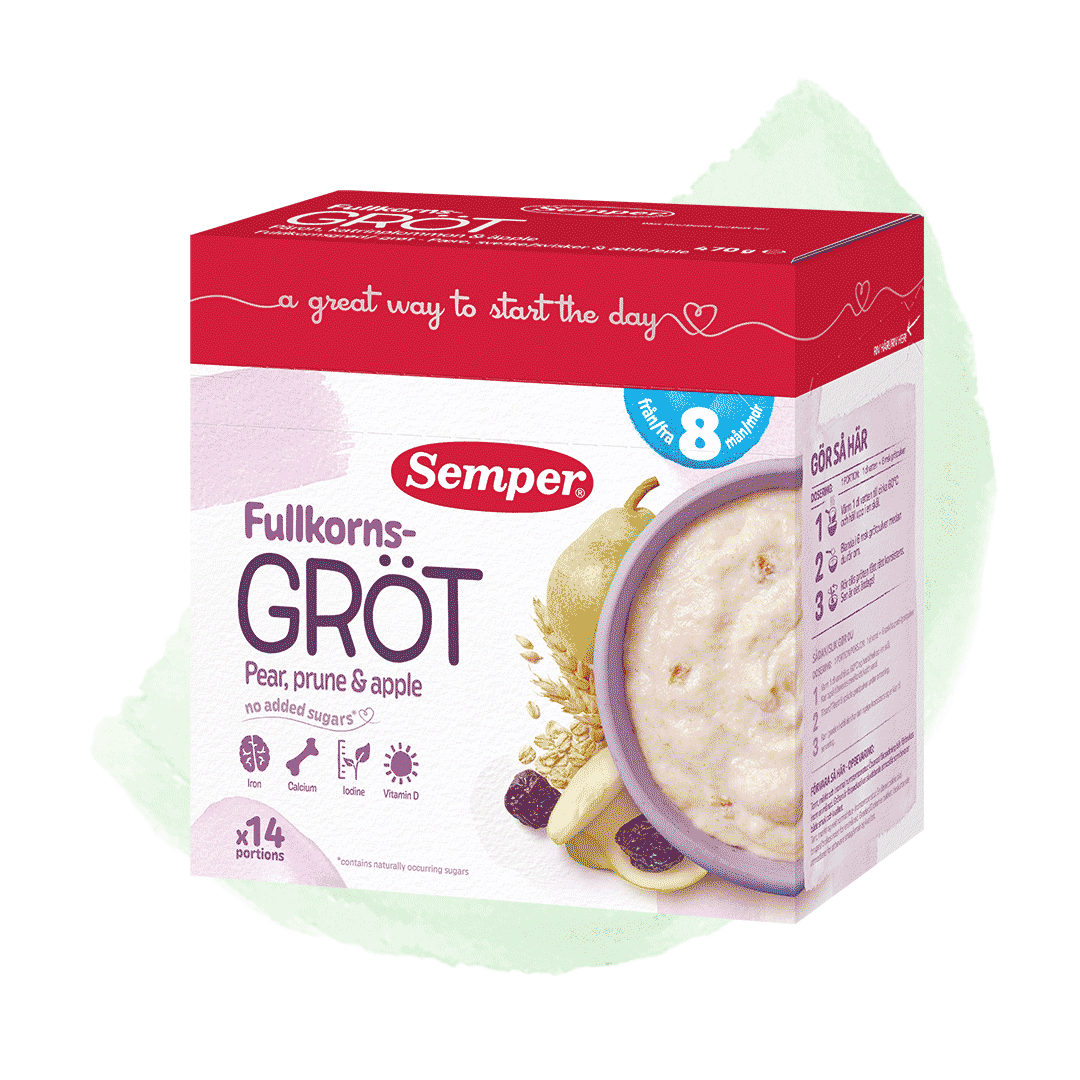 Fullkornsgröt pear, prune & apple 8m