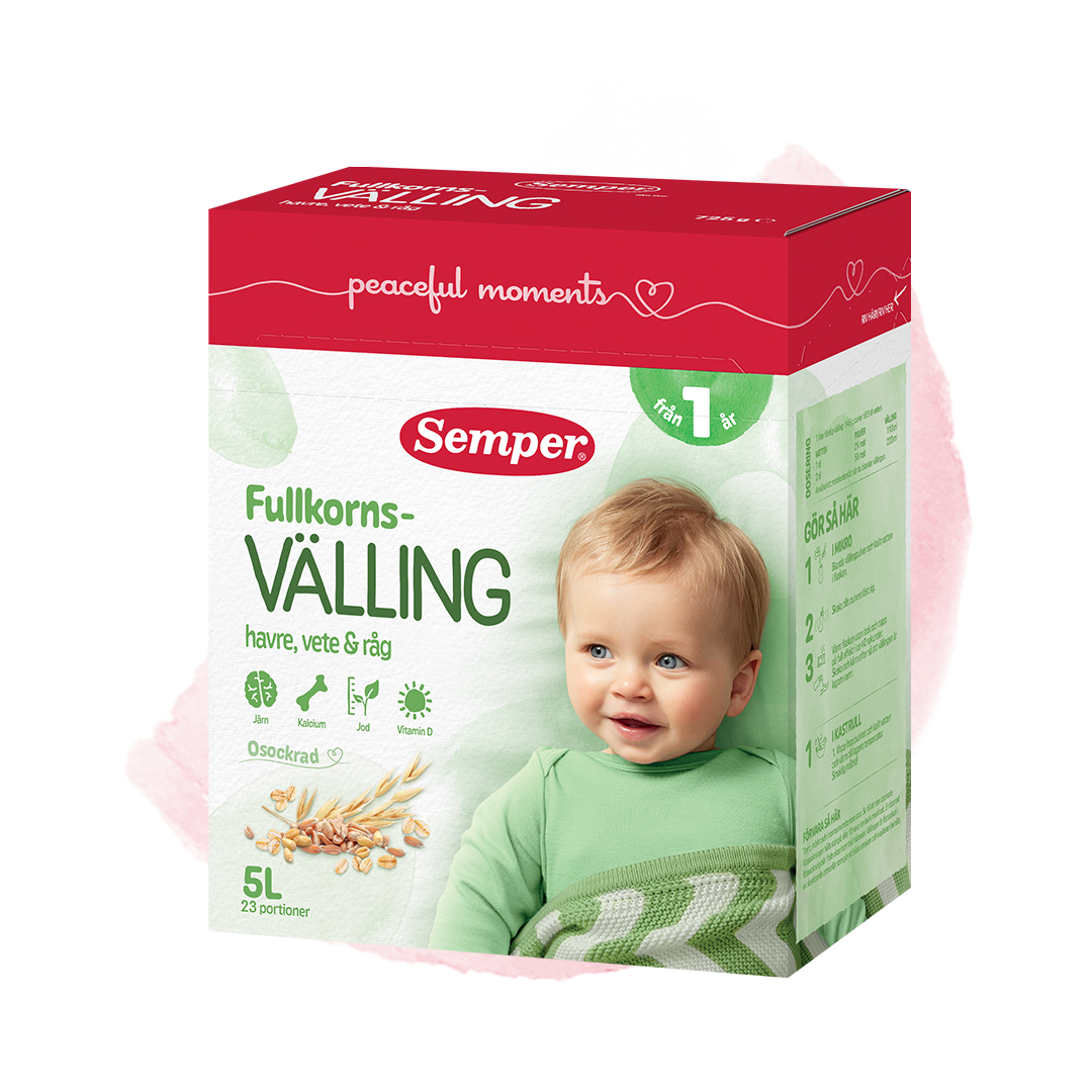Fullkornsvälling Havre, vete & råg - 5 l - från Semper Barnmat