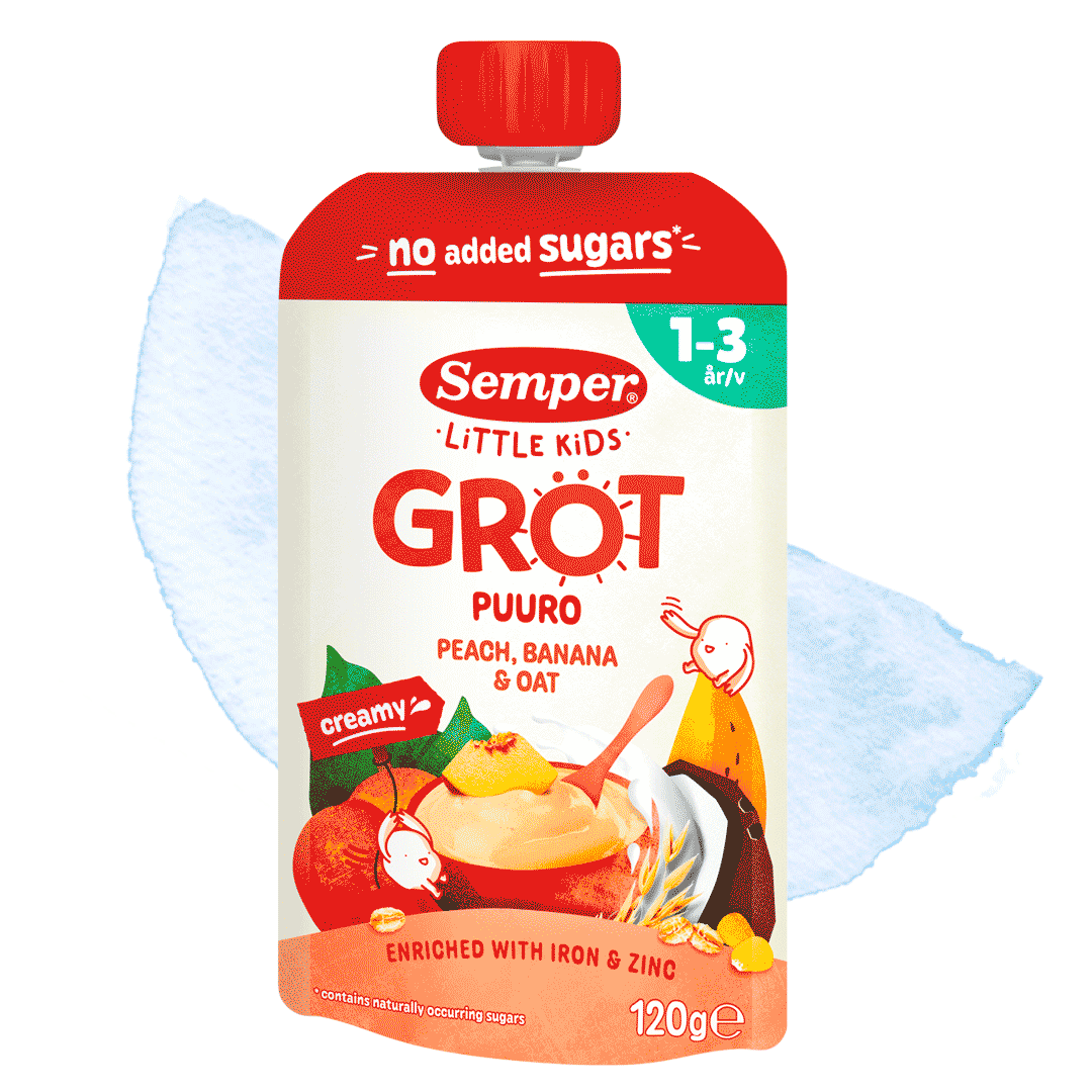 Grötklämmis Little Kids Peach, banana & oat