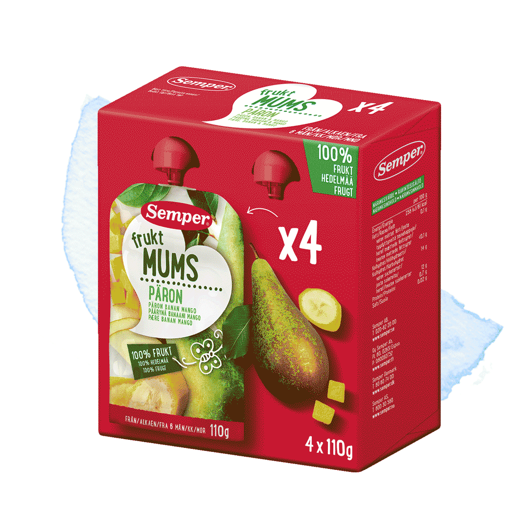 4-pack Fruktmums Päron från Semper Barnmat