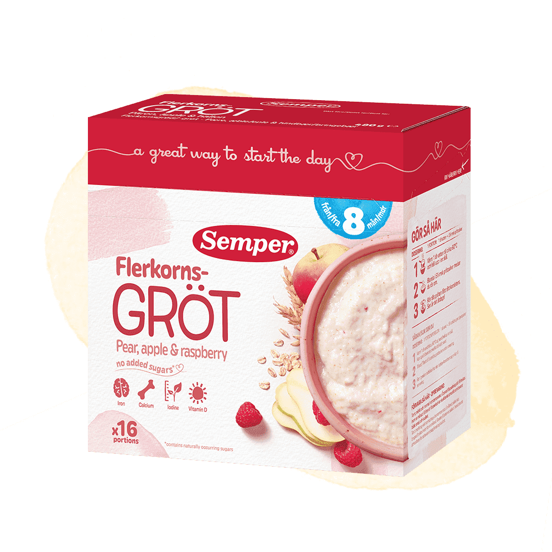 Multigrain porridge pear apple raspberry