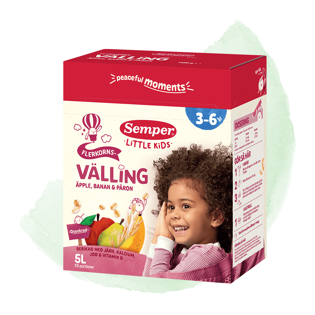 Gruel with apple, banana, pear