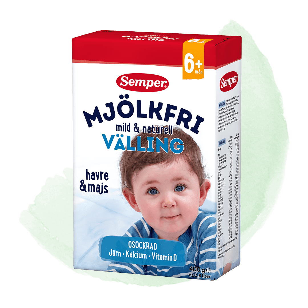 Mjölkfri välling med havre och majs 6m