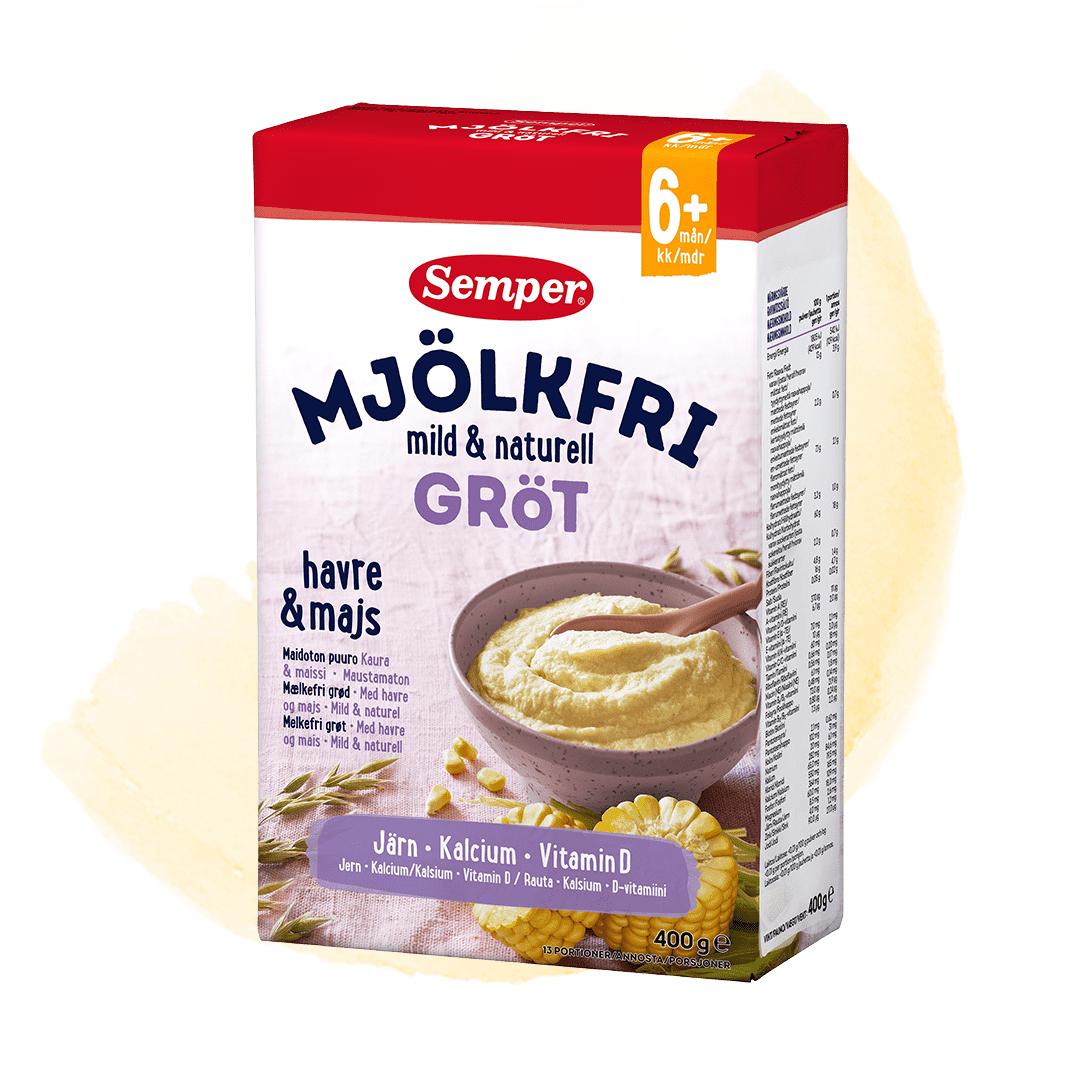 Mjölkfri gröt mild & naturell med havre och majs 6m