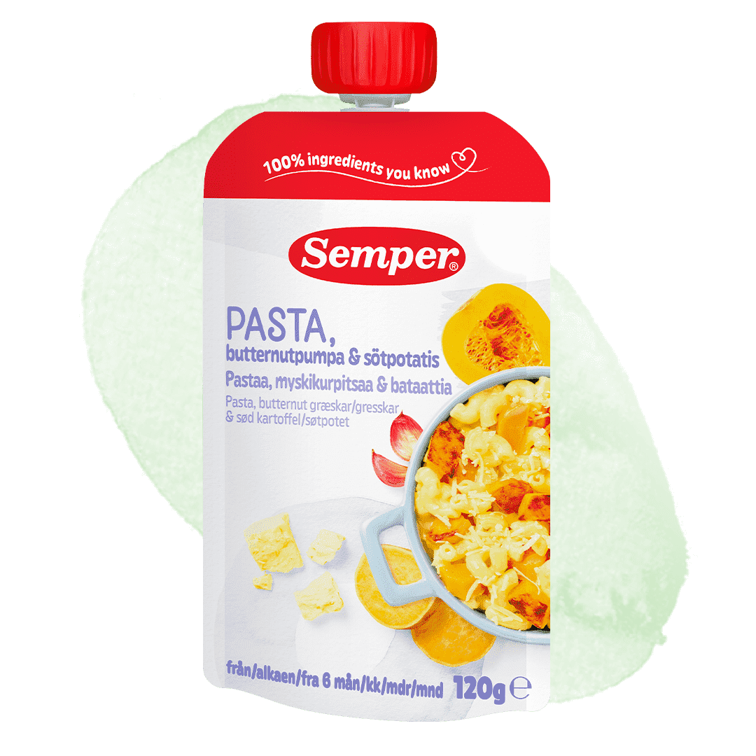 Semper pasta, butternutpumpa och sötpotatis