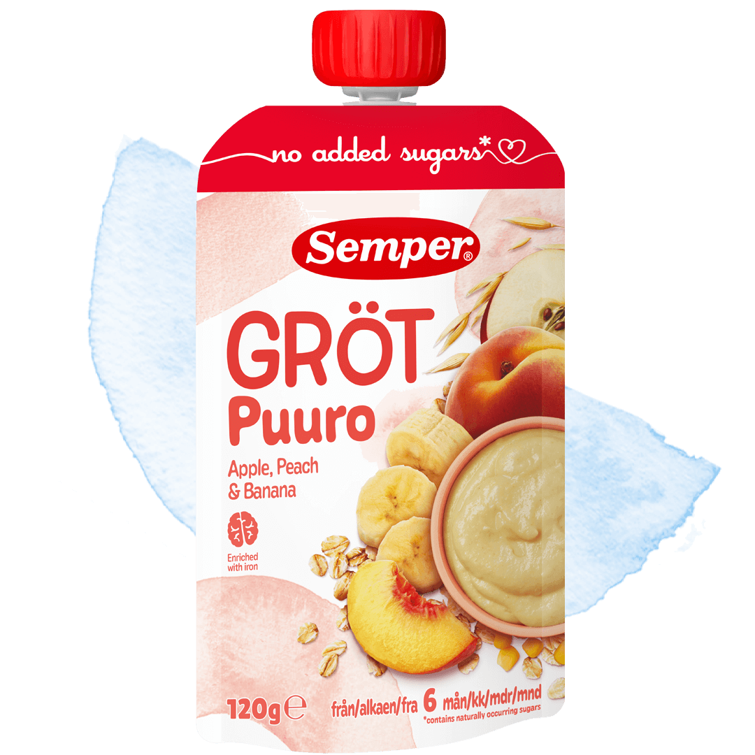 Grötklämmis Apple, peach & banana