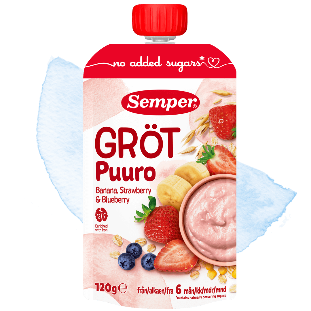 Grötklämmis Banana, strawberry & Blueberry