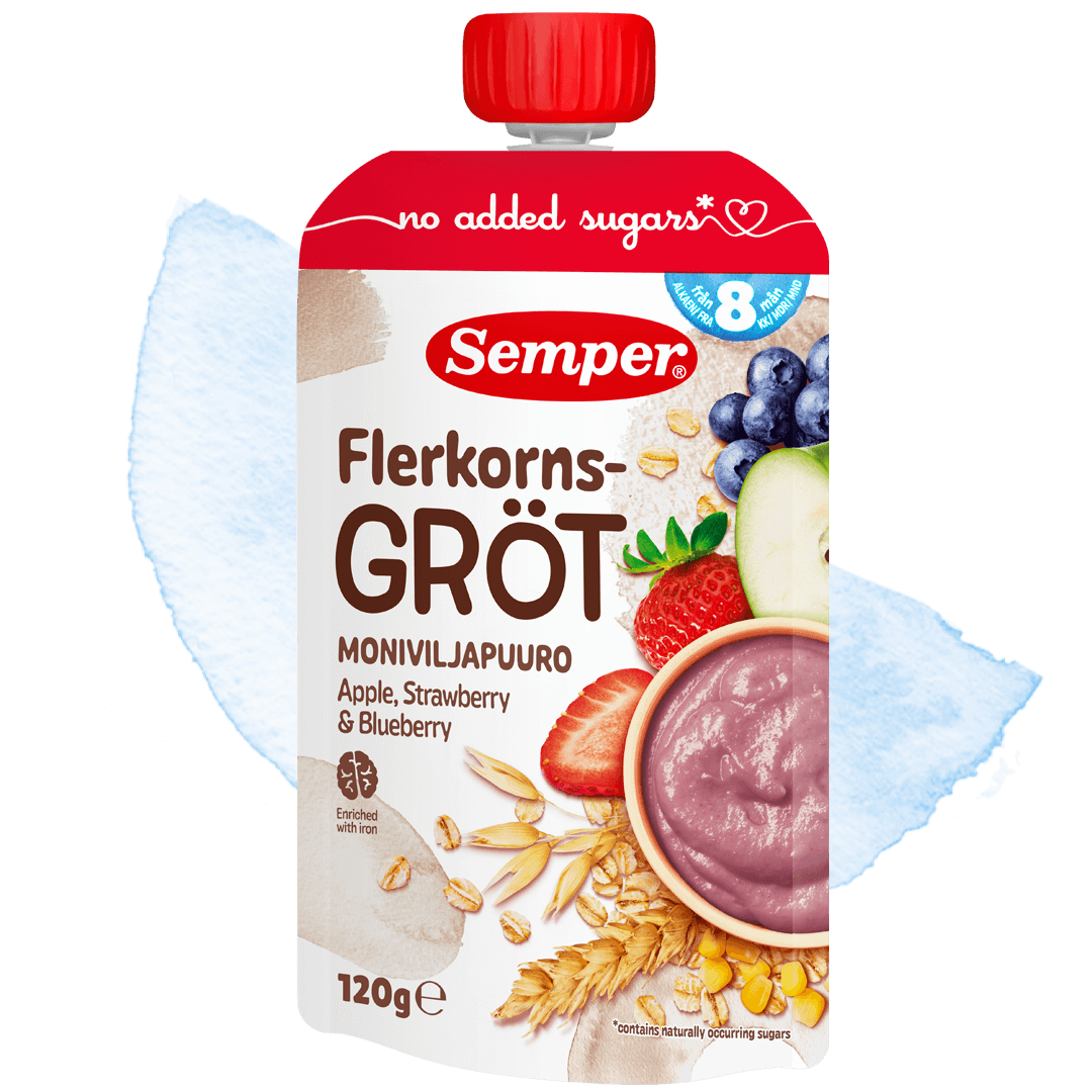 Grötklämmis Flerkornsgröt Apple, strawberry & blueberry