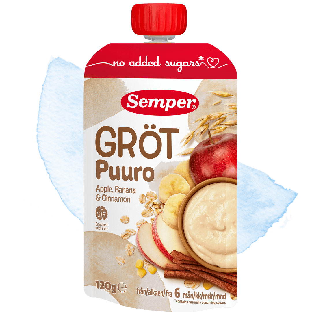 Grötklämmis Apple, banana & cinnamon från Semper Barnmat
