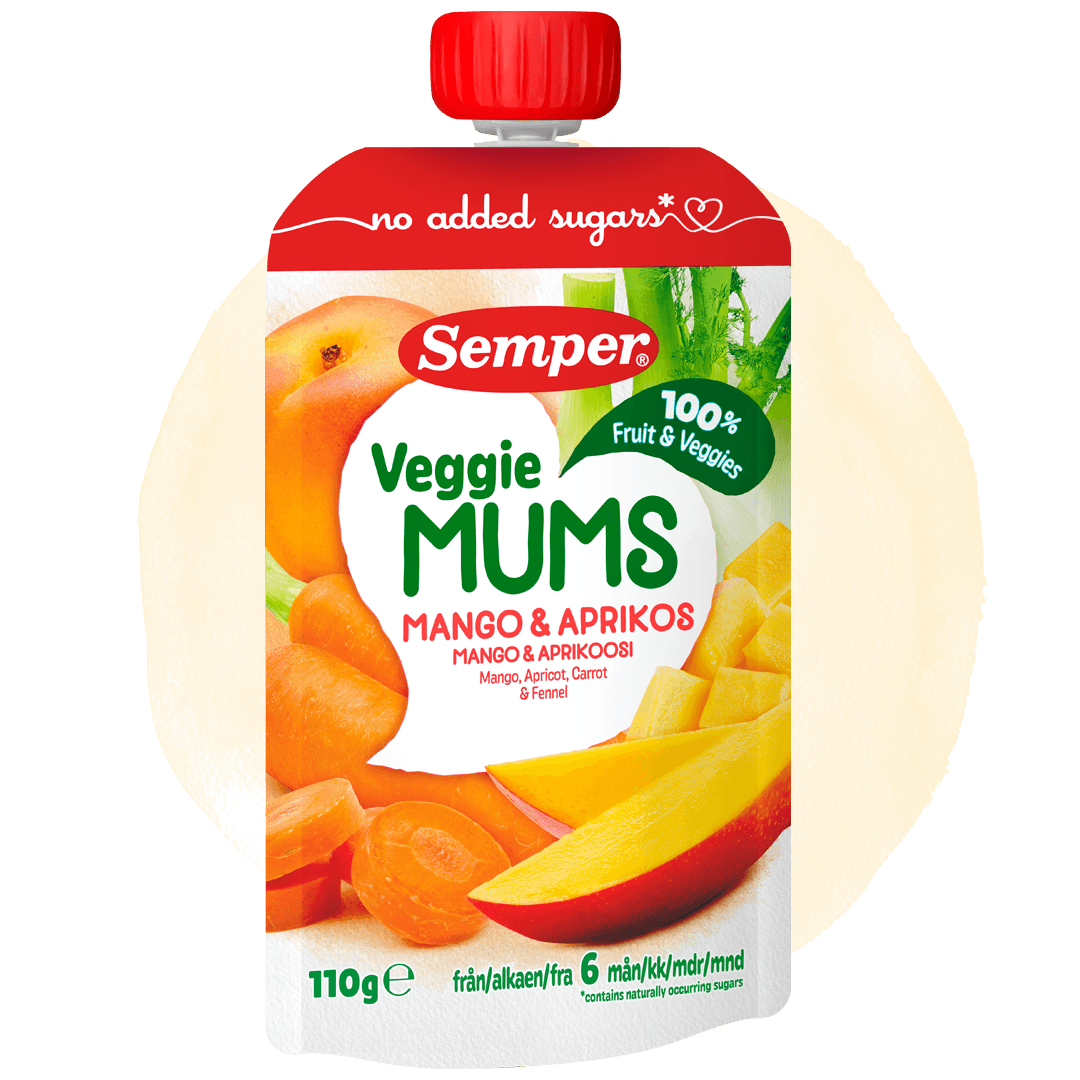 Veggie Mums Mango & aprikos från Semper Barnmat