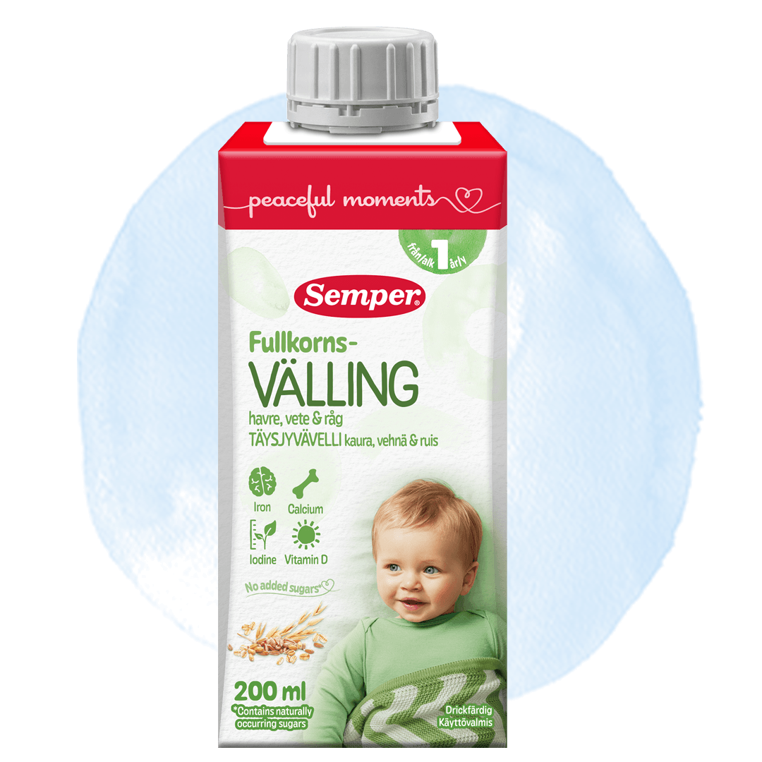 Fullkornsvälling havre, vete & råg Drickfärdig 200 ml från Semper Barnmat