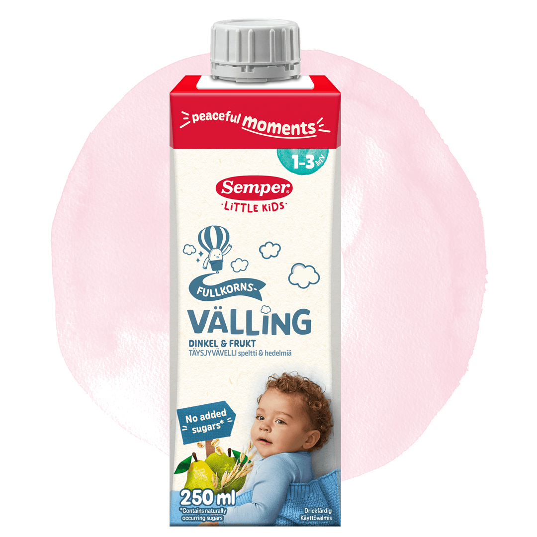 Drickfärdig fullkornsvälling dinkel & frukt 1-3 år, 250ml